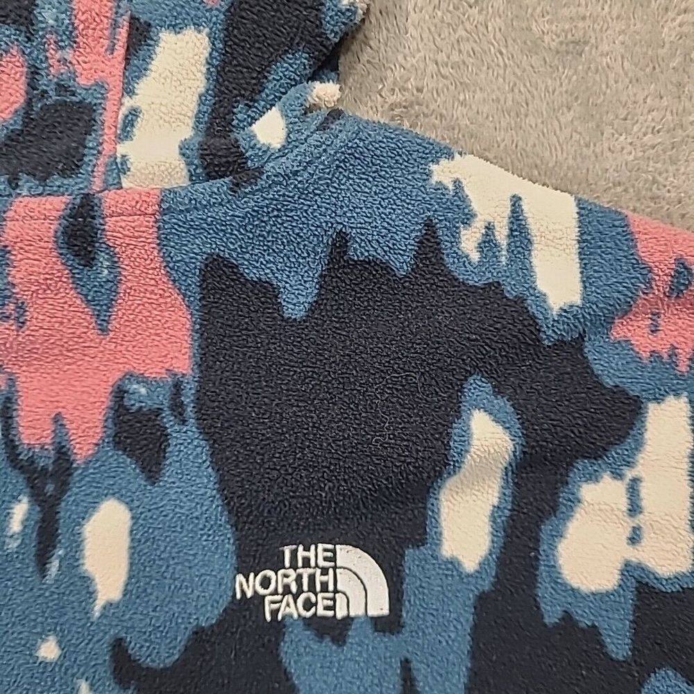 The North Face Glacier Pullover Fleece Hoodie Blue/Pink Abstract Print S P - Picture 15 of 16